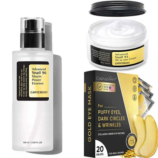 Creativity Snail Mucin Set with 100g moisturiser, 100ml serum and 20 pairs of eye masks