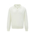 Loose-fitting pullover sweater in black, dark grey, and creamy-white colours
