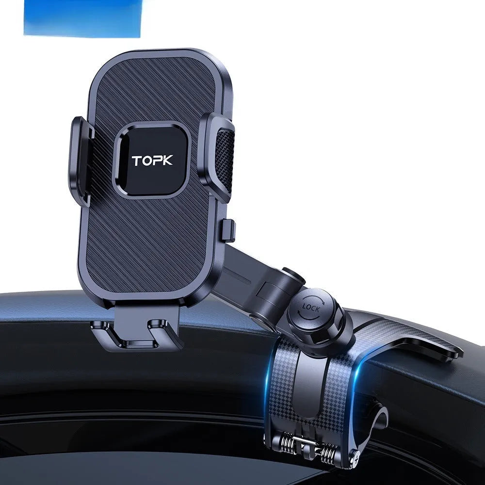 Car rotating air outlet phone holder with hook and universal mobile mount showing D38 styles