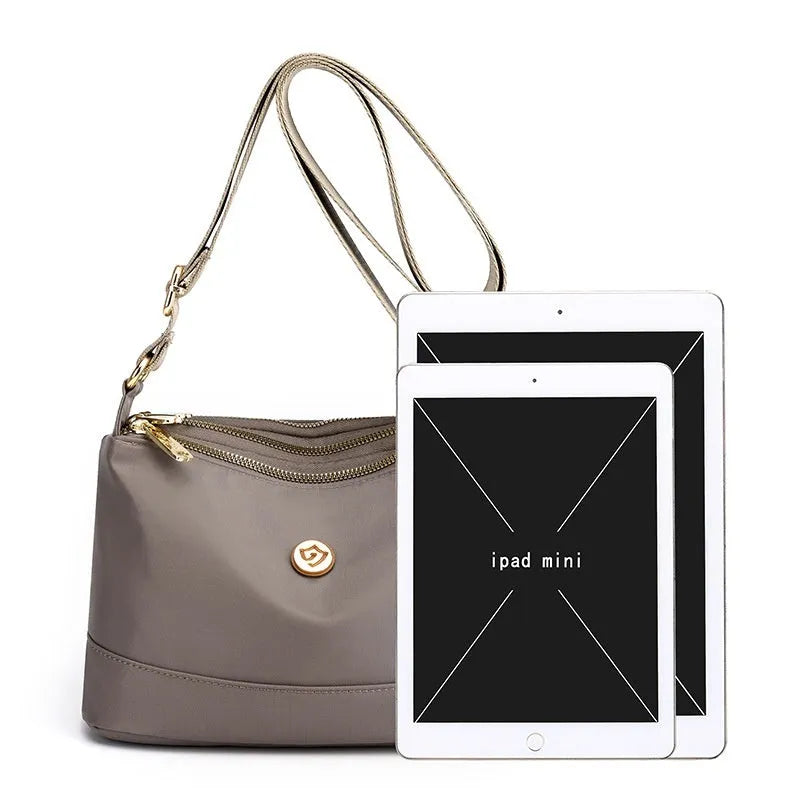 Casual messenger bag Oxford cloth large capacity crossbody shoulder bag soft nylon with multiple compartments