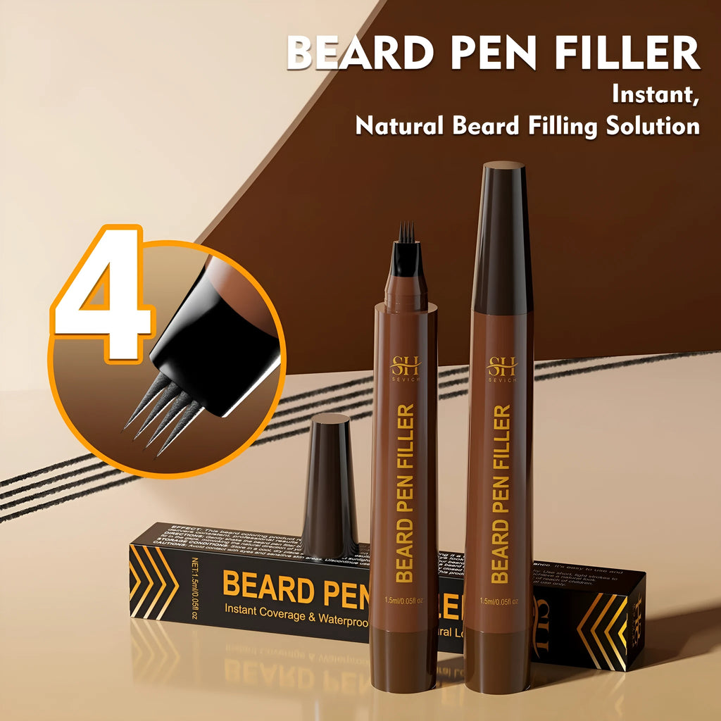 Men's beard and eyebrow filler pencil in black and dark brown colours with sweatproof waterproof properties