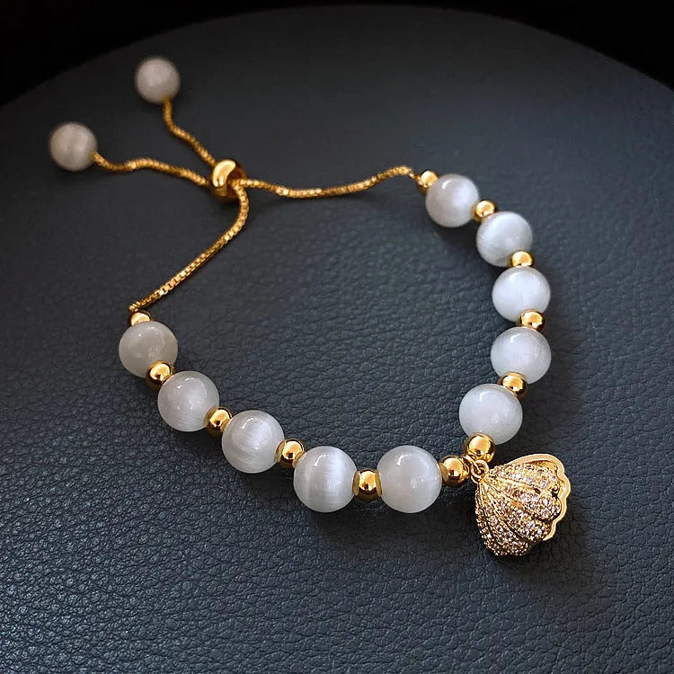 Baroque freshwater pearl zircon bracelet for women with geometric pearl inlaid design, golden colour option