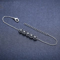 High profile titanium steel flower bracelet for women, black colour, natural floral style
