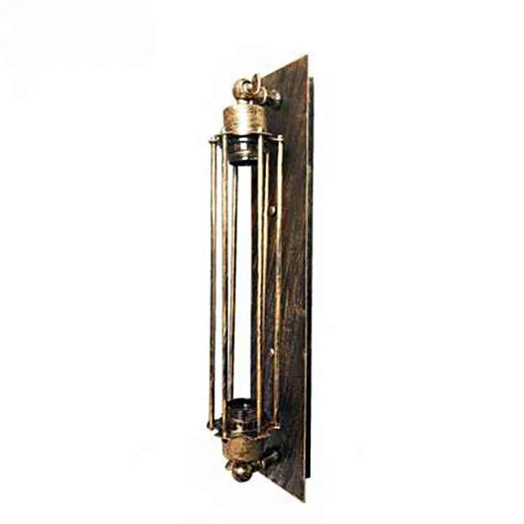 Industrial style retro iron wall lamp in antique black finish, 470mm tall.
