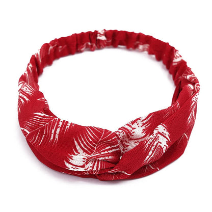 Women's retro style printed headband with elastic free size in vintage-inspired prints