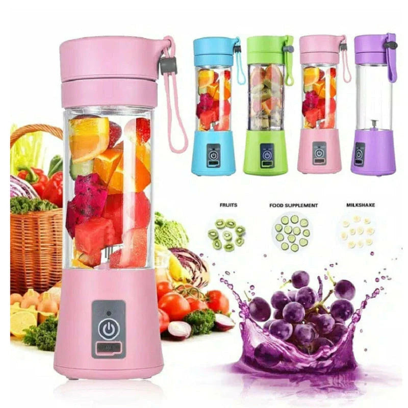 Portable USB Rechargeable Smoothie Blender with Six Stainless Steel Blades, Compact and Convenient for Making Fresh Fruit and Vegetable Smoothies on the Go