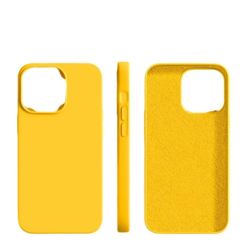 Liquid silicone frosted phone case for iPhone 11-14 – Sunflower colour with anti-fingerprint surface