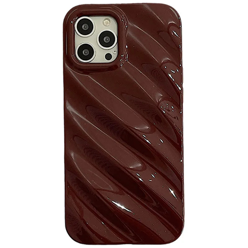 Nordic style pleated silicone phone case for Apple iPhone on a table