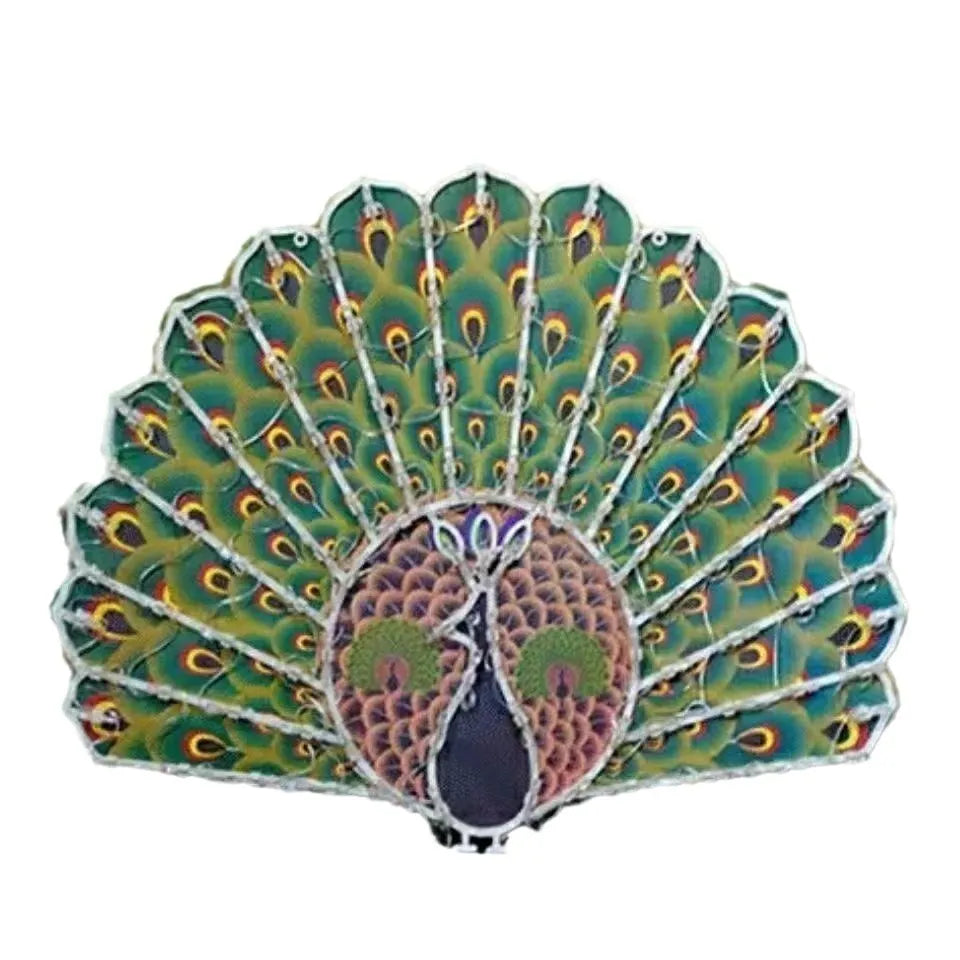Outdoor Christmas string lights with peacock, love, sunflower and star shapes in colour-changing illumination