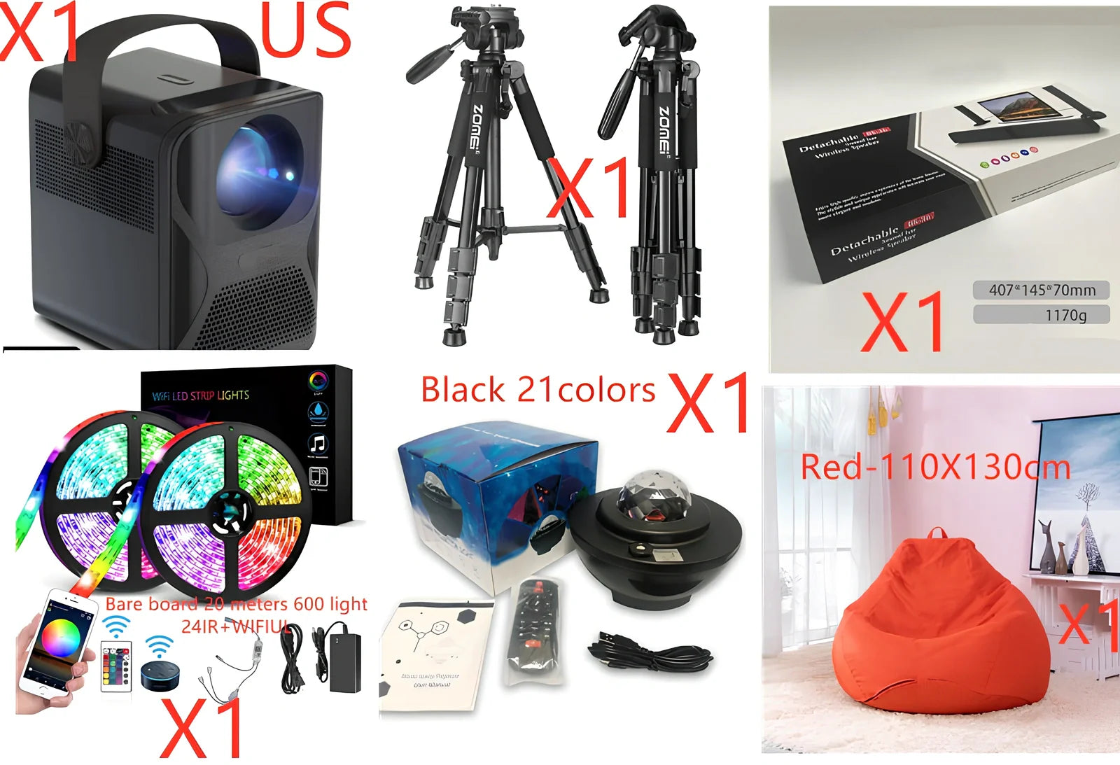 Black Card Combo Bluetooth TV speaker bar, 490x50x50mm, 1.2kg with remote and cables