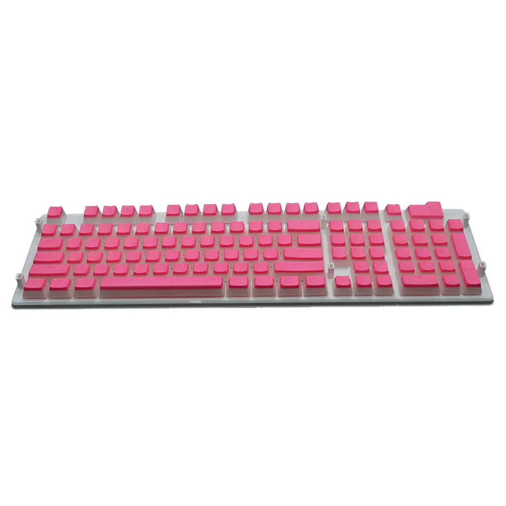 Set of 108 PBT keycaps with double-skin pudding cream design in various colours for mechanical keyboards.