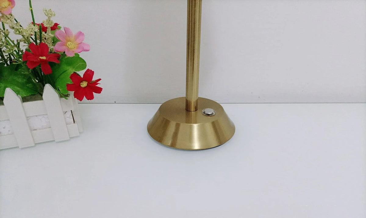 USB night light with touch three-colour dimming, electroplated crystal finish, acrylic lampshade, 29cm size, push button switch