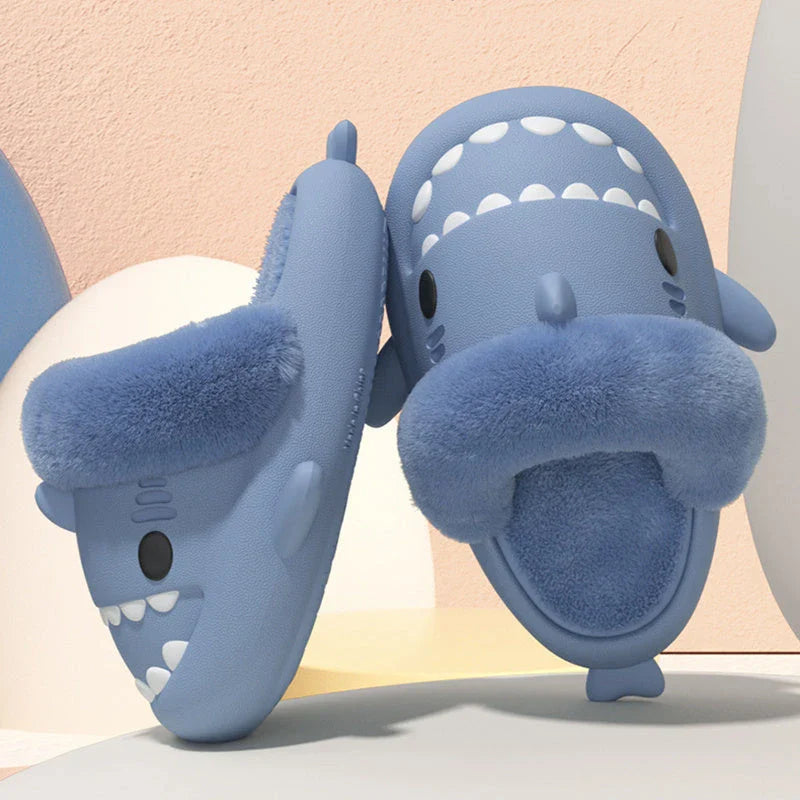 Cozy Shark Slippers: Warm, Fuzzy House Shoes for Women