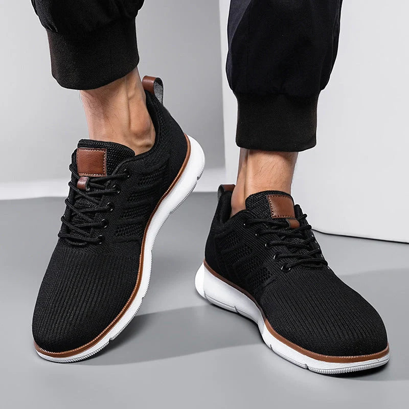 Men's lace-up mesh sneakers in various colours for casual and sports wear