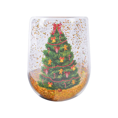 Christmas Tree Tumbler with flowing sequins and heat-resistant borosilicate glass