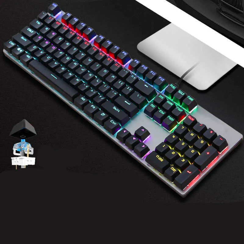 AOC GK410 full-size mechanical keyboard with metal case and backlit keys