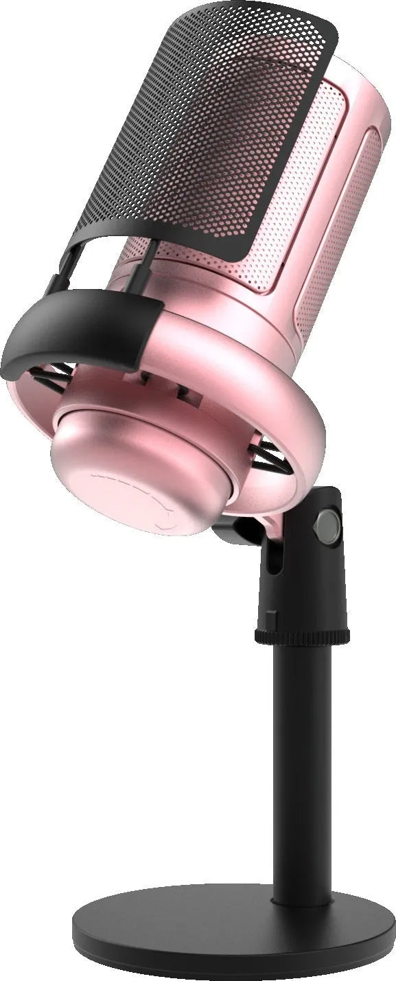 Condenser microphone with RGB lighting in black, white or pink for computer recording and live broadcast