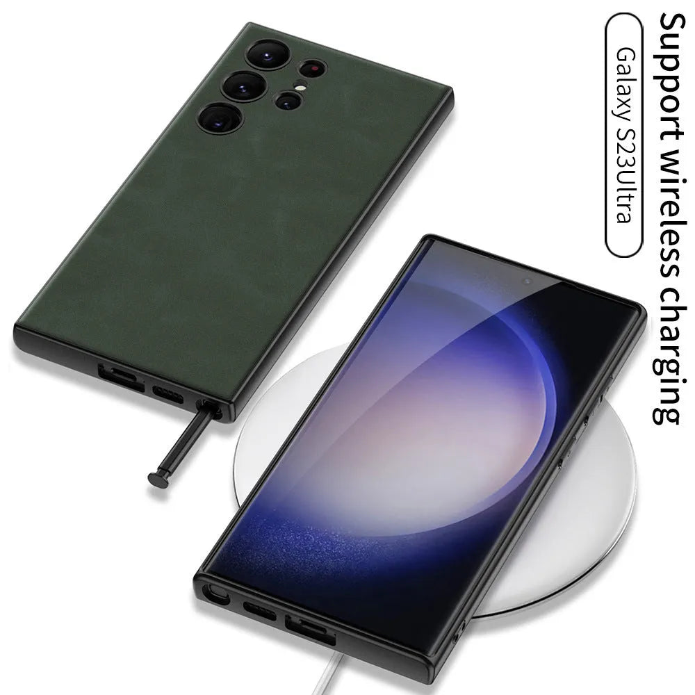 Samsung Galaxy S23 Magsafe TPU slim phone case in black with magnetic ring
