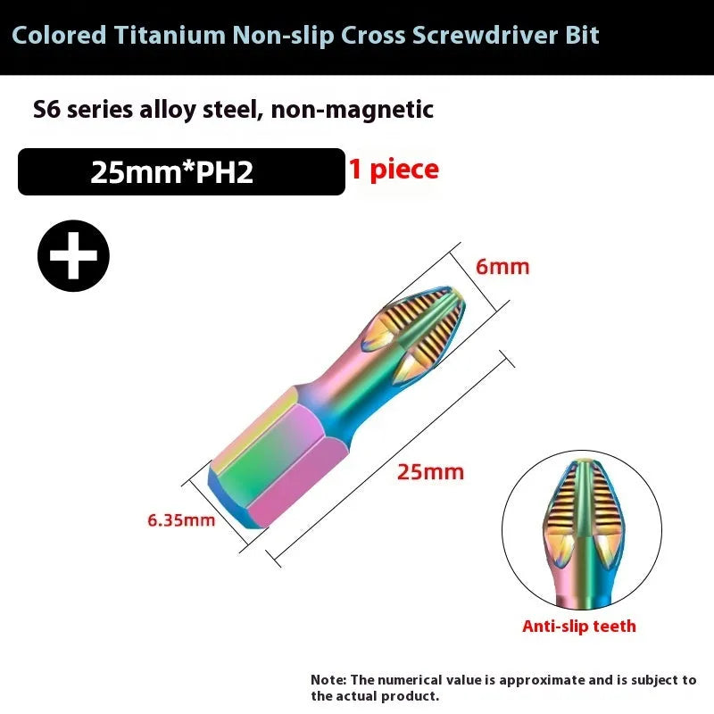 S6 colour titanium anti-slip cross screwdriver head alloy steel 50mm 70mm 90mm 100mm length options