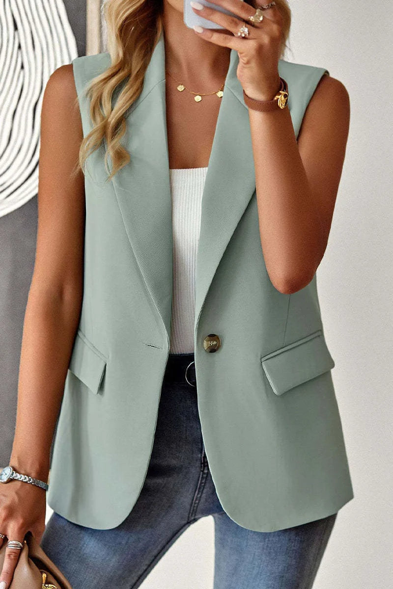 Women's loose fit sleeveless suit vest in various colours