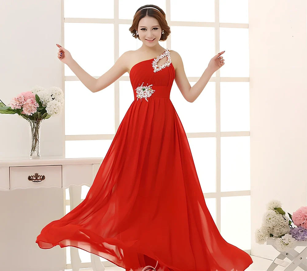 Polyester maxi dress in black, full 145cm length for evening bridesmaid wear, UK sizes S-XXXL