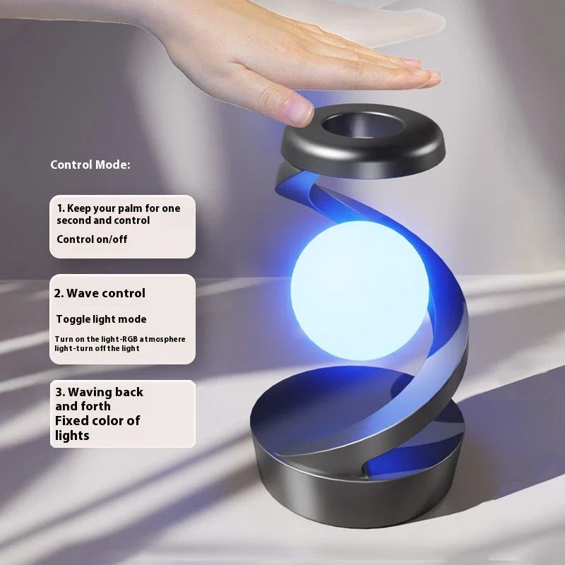 Rotating Moon Lamp with Wireless Charging - Adjustable Desk Lamp for Home and Office Decor