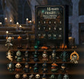 Halloween countdown advent calendar box with horror-themed resin doll blind boxes inside.