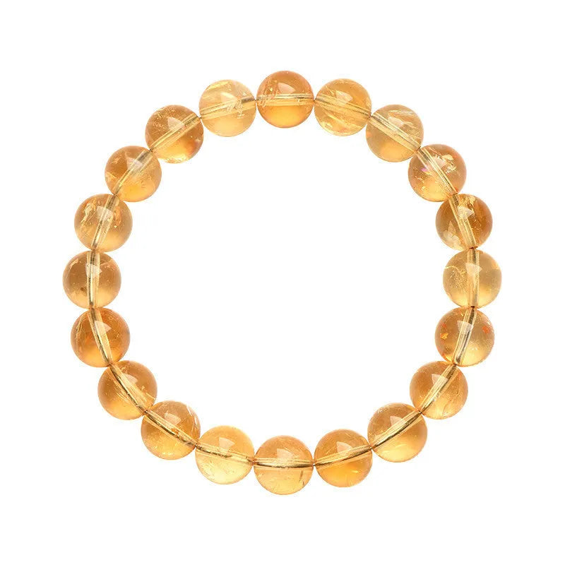Natural yellow citrine stone bracelet with faceted beads, shown in single-circle and three-circle designs.
