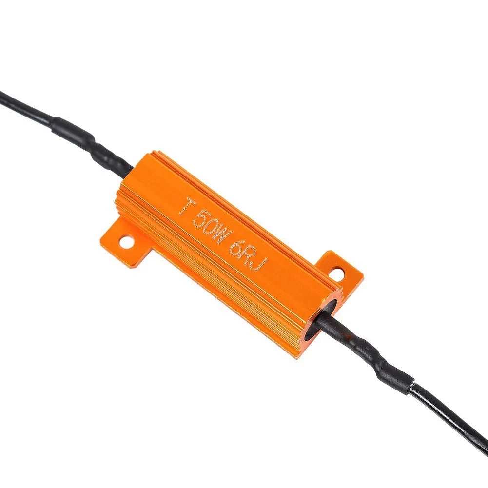 Gold aluminium case LED decoder 50W with connection clips for car lighting
