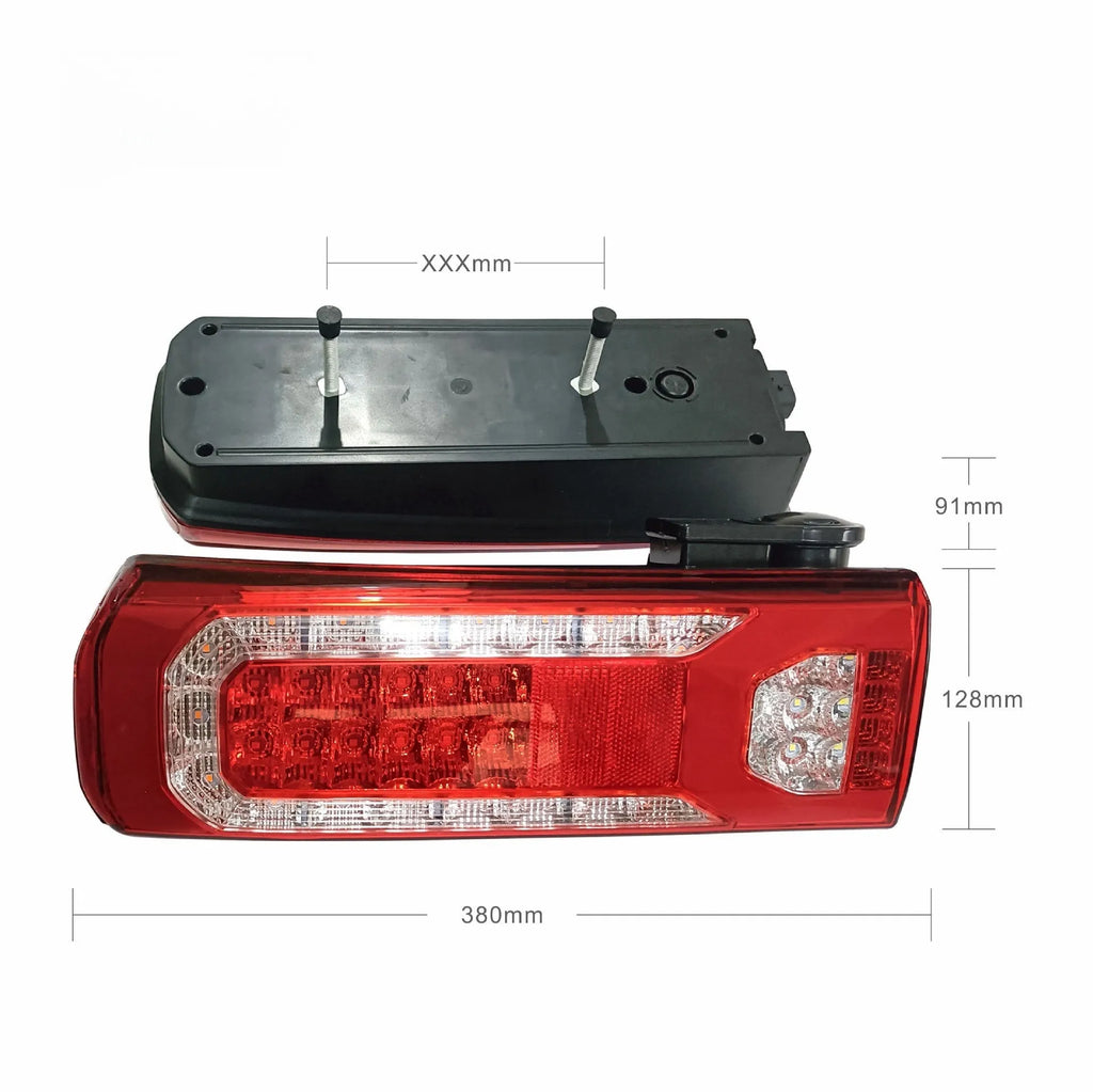Mercedes-Benz MP4 MP5 heavy truck LED running water rear lamp assembly with white reverse light.