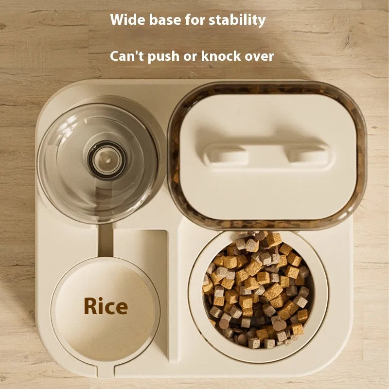 White plastic cat feeder with 4000ml capacity on a floor