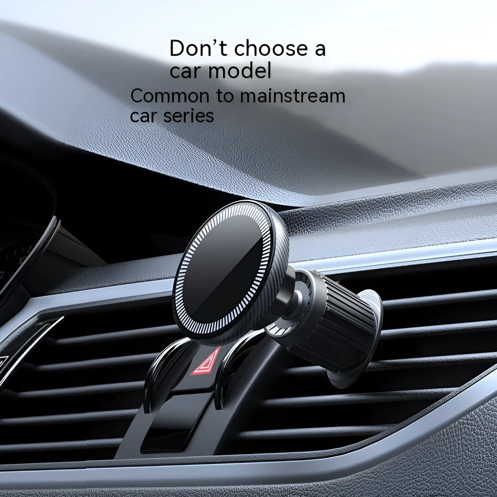 Metal car air outlet magnetic phone holder with hook attachment for navigator use