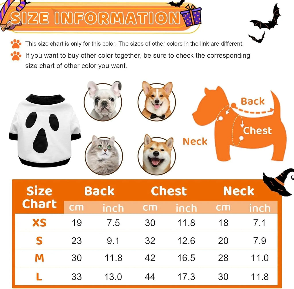 Orange dog sweatshirt with black skeleton print on small breed dog showing ribbed collar and cuffs