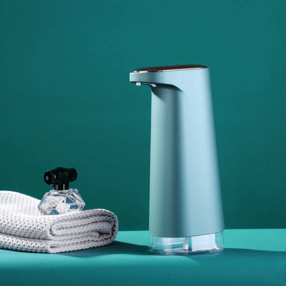 Smart Automatic Foam Soap Dispenser in white, pink, green, and dark green, perfect for touch-free hand washing