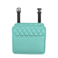 Leather car hanging storage bag in black, pink, green or white, 25cm by 25cm by 8cm
