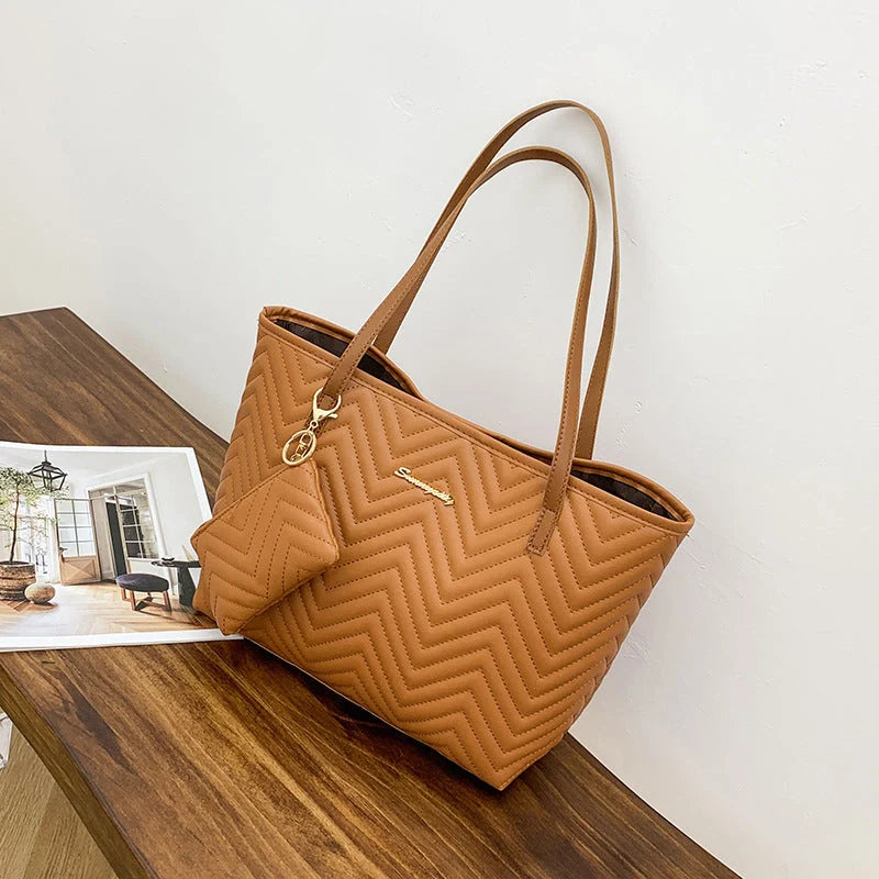 Women's retro wave pattern diamond plaid embroidered shoulder bag in various colours