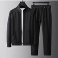 Men's stand collar sports suit two-piece set in slim fit with coat and trousers