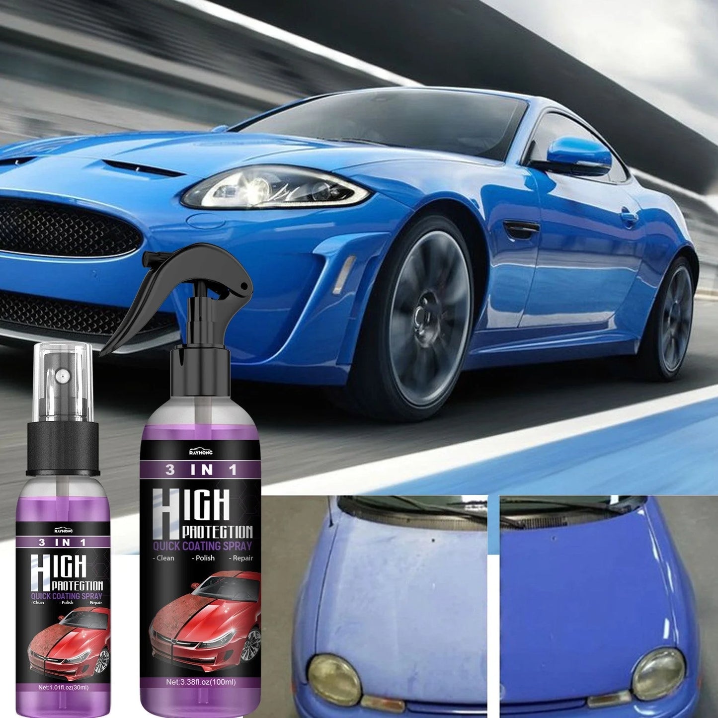3 In 1 High Protection Fast Car Paint Spray Automatic for quick and easy car paint touch-ups