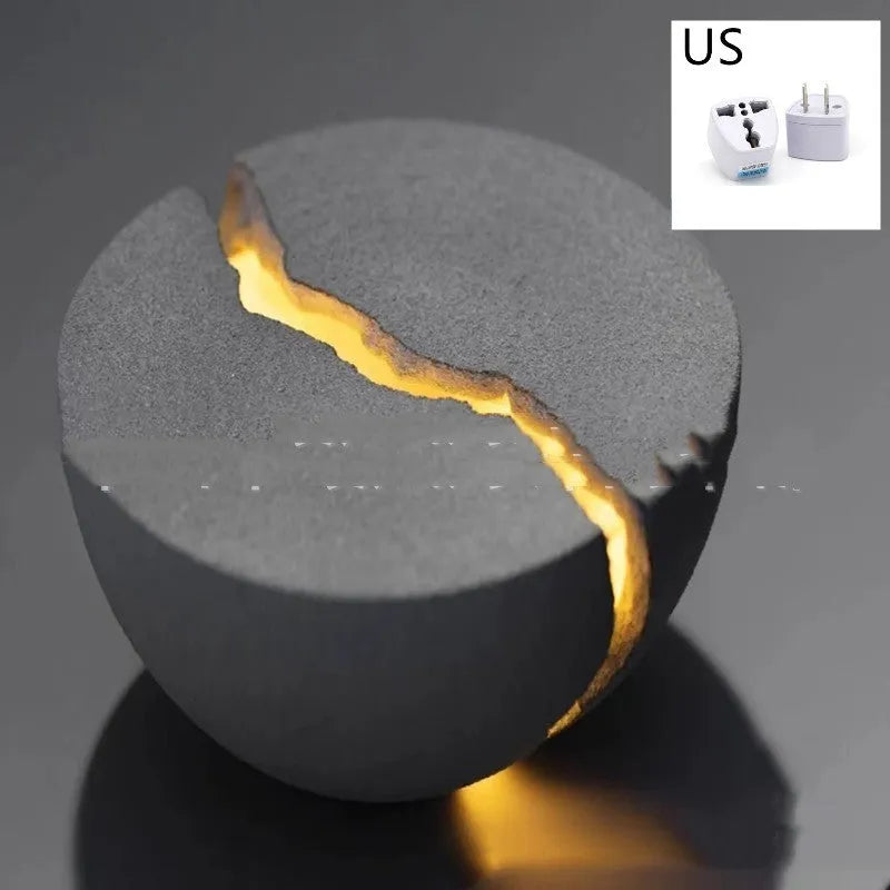 Designer minimalist art table lamp with resin natural sand finish in modern simplicity style, size 130x70mm