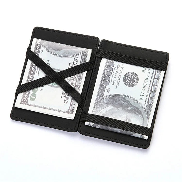PU leather flip card holder wallet with zipper coin purse in multiple colours showing RFID anti-theft design