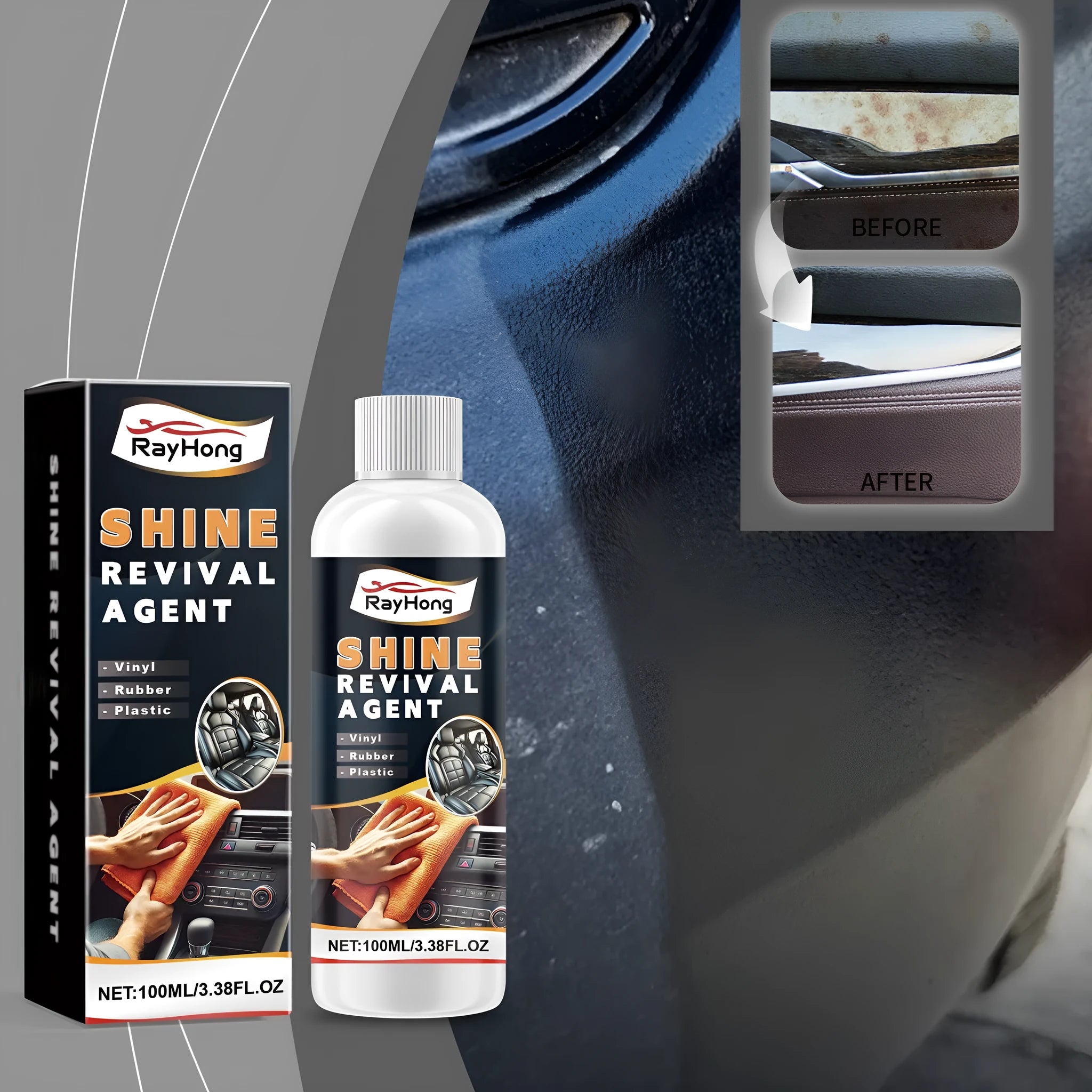 100ml car plastic renovation agent bottle with cleaning and decontamination formula