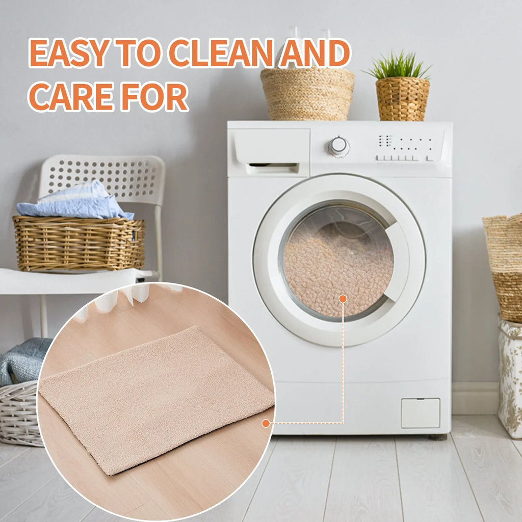 Self heating plush pet pad for cats in grey colour showing soft texture and rectangular shape