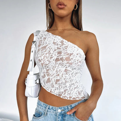 A stylish and comfortable backless lace top in a variety of colors, perfect for summer wear.