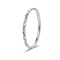 Korean style titanium steel simple couple ring with diamond plaid geometric design in silver finish