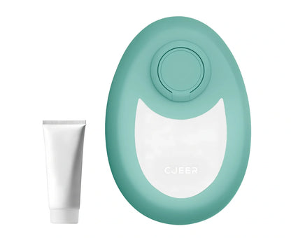 CJEER green crystal hair eraser with nano-glass surface and metal grip ring for painless leg arm removal, includes soothing gel