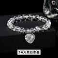 Handmade Tigereye crystal love pendant bracelet with geometric round pendant and natural stone beads in six colour options