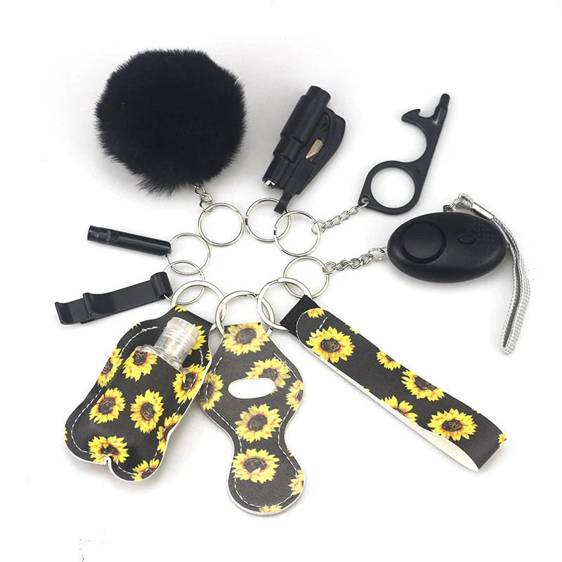 Keychain accessory bottles in various colours, made from durable artificial leather