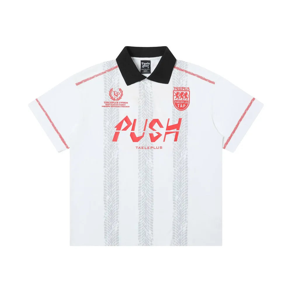 Digital printing short sleeve men's exercise jersey in white, loose fit polyester summer top