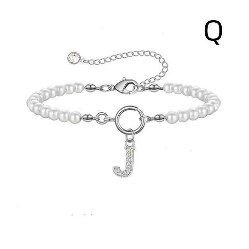 2024 personalised initial pearl bracelet for women with toggle clasp