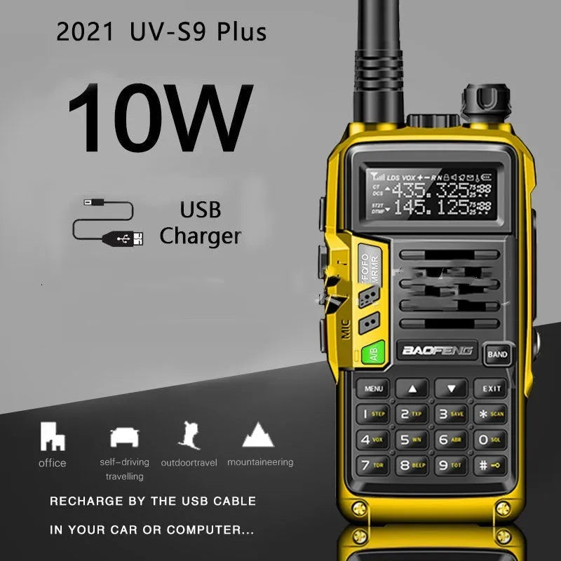 UV-5R dual band walkie talkie 10W 128 channels 2800mAh lithium battery black outdoor communication device